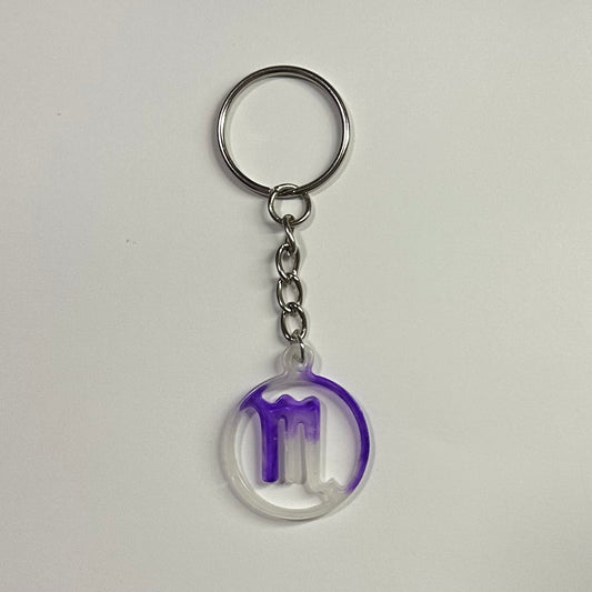 DaRoyal Resin Zodiac Keychains – Purple Color for Every Astrological Sign