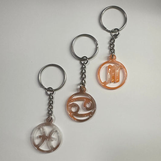 DaRoyal Resin Zodiac Keychains – Orange, Brown Color for Every Astrological Sign