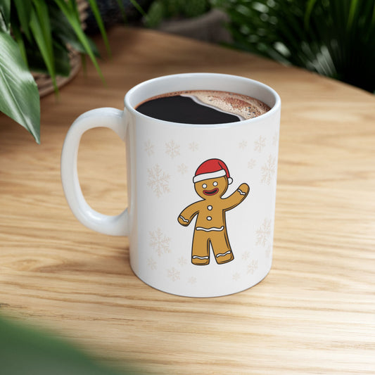 Mug - Gingerbread with Snowflakes Christmas Holiday Theme