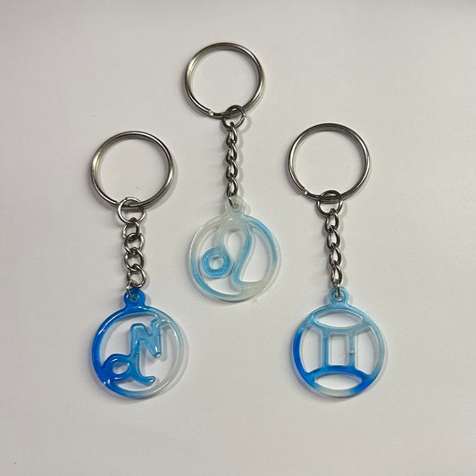 DaRoyal Resin Zodiac Keychains – Blue Color for Every Astrological Sign