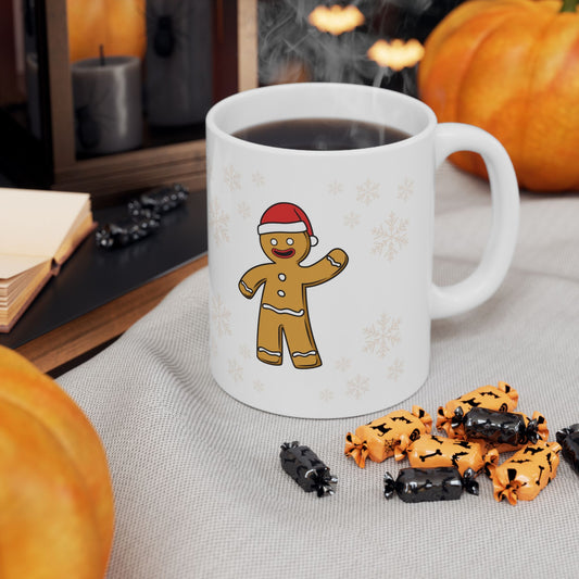 Mug - Gingerbread with Snowflakes Christmas Holiday Theme
