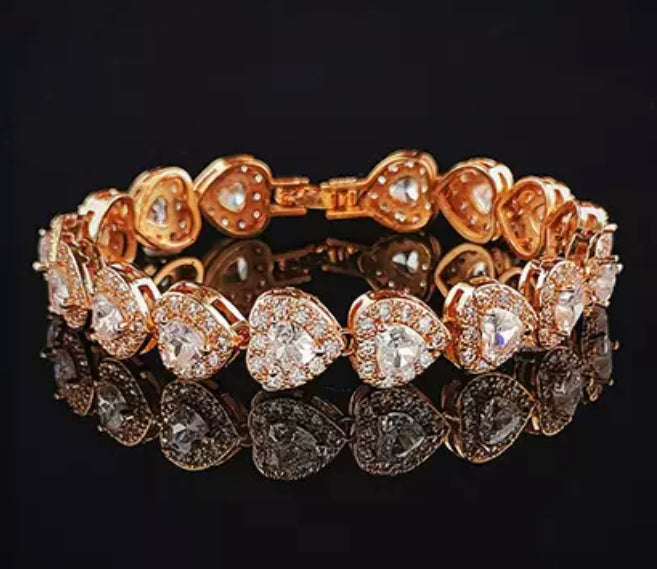 Rose Gold Heart Bracelet Iced Out | DaRoyal Way