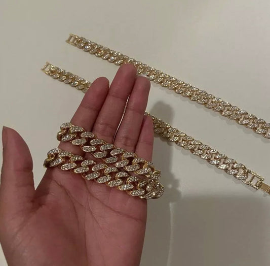 Gold Anklet Diamond Cuban Link | DaRoyalWay